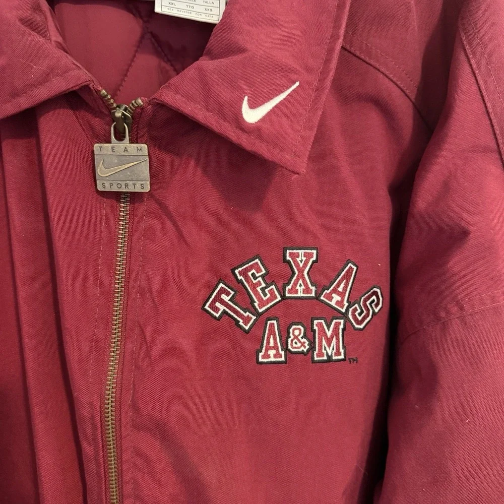 VINTAGE Nike Texas A&M Aggies Men's XXL Jacket Full Zip Quilted Football NCAA